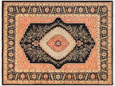 handmade Traditional Design Black Green Hand Knotted RECTANGLE 100% WOOL area rug 5x7